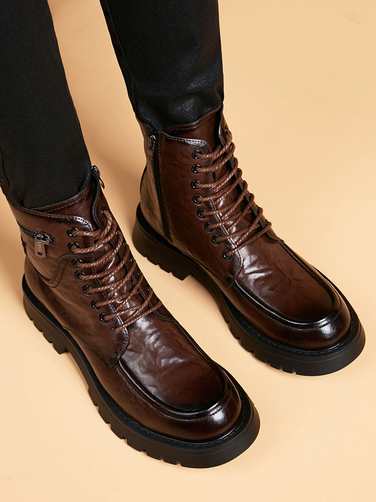 Handcrafted Genuine Leather Men's Boots - product view 3