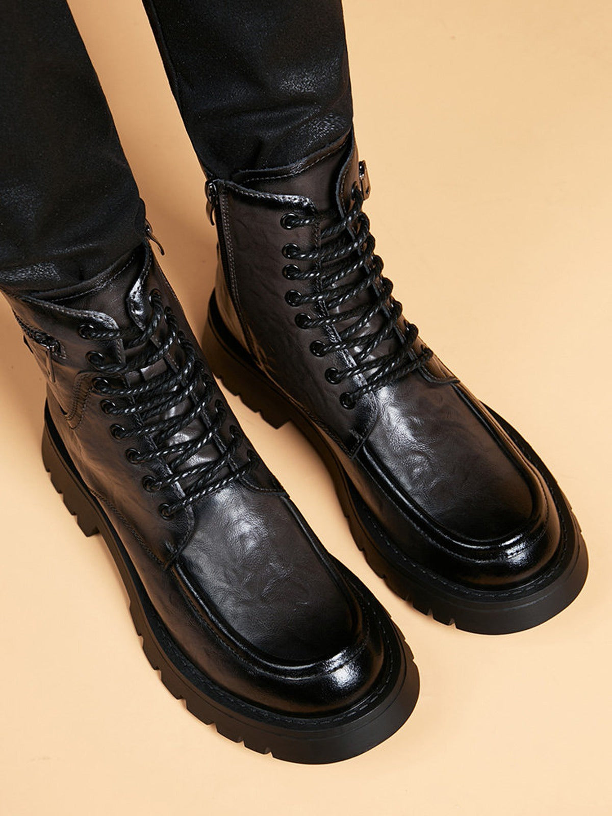 Handcrafted Genuine Leather Men's Boots - product view 5