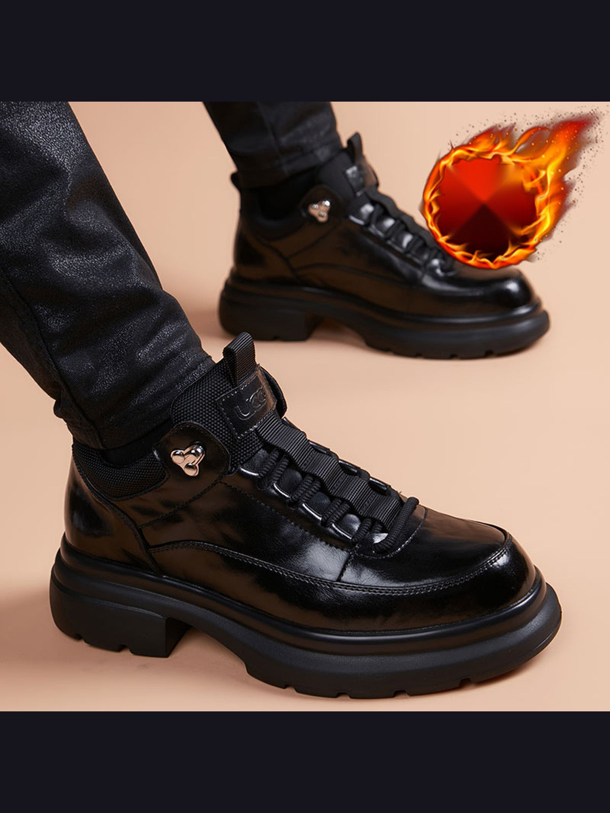 Color handcrafted genuine leather shoes - color image