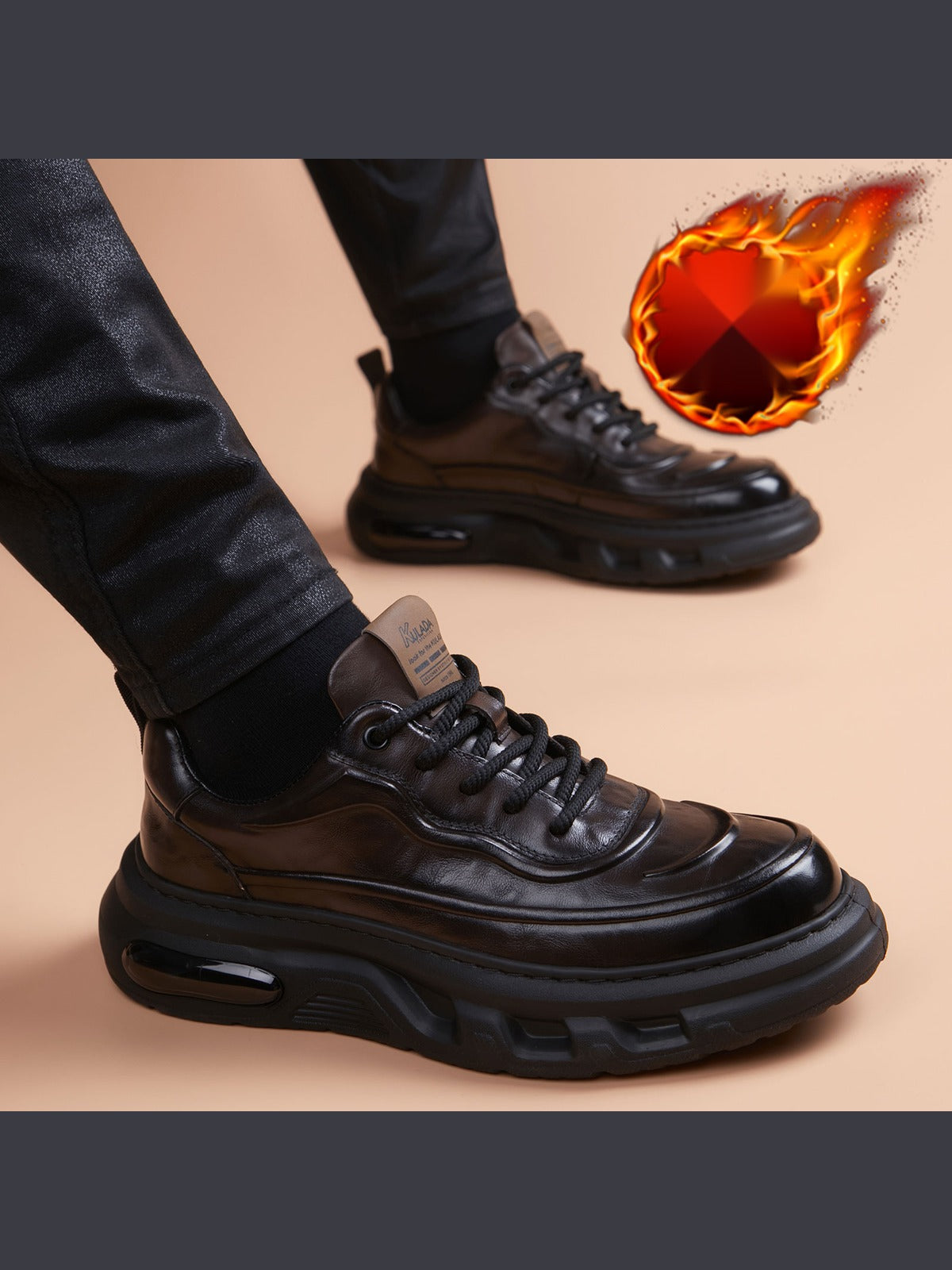 Color handcrafted genuine leather shoes - color image